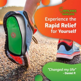 Samurai - Plantillas Shoguns - Plantillas de soporte de arco para fascitis plantar, diseño de podólogo, laboratorio ortopédico fabricado en los Estados Unidos, Verde, 15-15.5 Women/13-13.5 Men