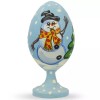 BESTPYSANKY Happy Snowman and Christmas Tree Wooden Figurine