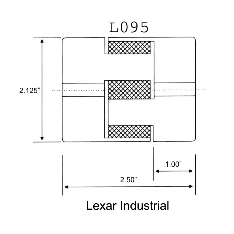 5/8" to 1-1/4" L095 Flexible 3-Piece L-Jaw Coupling Coupler Set