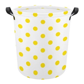 Yellow Dots Laundry Hamper Storage Bins Collapsible Basket for Dirty Clothes Kids Nursery Decor Toys Organizer Bathroom Bedroom College Dorm