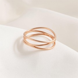 HAISWET Sterling Silver Celtic Knot Ring Band Rose Gold Color for Women Girls Size O