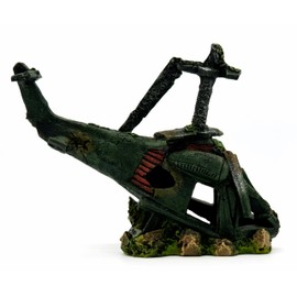 aquaticsense Battle Ready Collection Aquarium, Fish Tank Decorations. Ships, Planes, Helicopters, Tanks, Submarines and Cannons. (Helicopter (A))