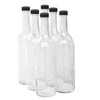 North Mountain Supply 750ml Clear Glass Bordeaux Wine Bottle Flat-Bottomed