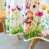 LOSIVISHE Easter Bunny Tablecloth Waterproof, Spring Floral Print Rectangular Table