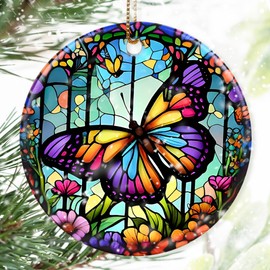 Colorful Ceramic Butterfly Christmas Ornament, Butterfly Ornaments for Christmas Tree, Holiday Decorations, Christmas Decor, Butterfly Lovers, Butterfly Gifts, Christmas Ornament Gift Ideas