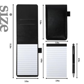 Office Supplies,Pocket Notebook,Office Accessories,Small Notebook,Small Notebooks Pocket Size,5 Pcs Small Notepad,Pocket Notebook with Pen,Mini Notebooks,Police Notebook,Leather Notebook Reporters A7