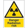 V Safety Danger Radiation Risk Warning Sign - 150mm x