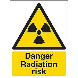 V Safety Danger Radiation Risk Warning Sign - 150mm x 200mm - 1mm Rigid Plastic