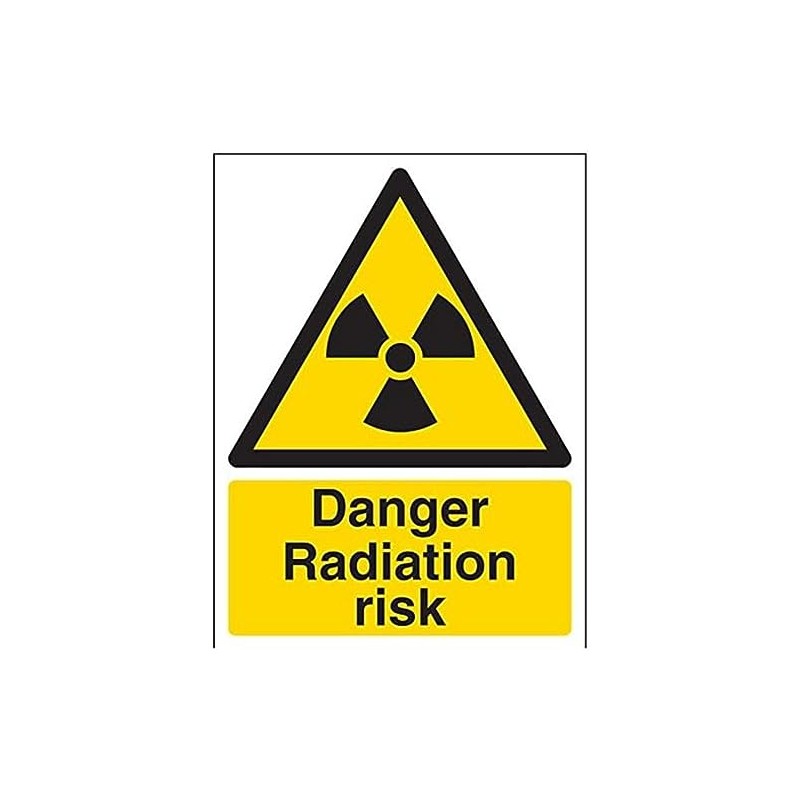 V Safety Danger Radiation Risk Warning Sign - 150mm x