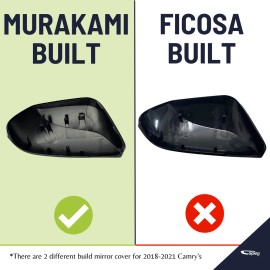 Spieg Driver Side Mirror Cover Cap for 2018-2024 TOYOTA CAMRY Painted Black / 218