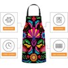 Smooffly Colorful Mexican Floral Apron,Adjustable Neck Bib Apron for Men