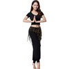 Women Belly Dance Hip Scarf, Sequin Tassels Triangle Tribal Wrap