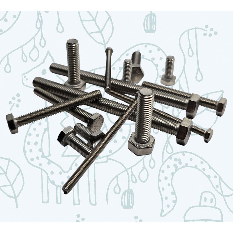 M8 x 60mm Hex Head Bolts Fully Threaded Made of