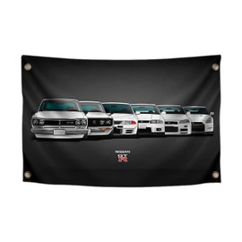 Car Flag 3×5 Feet Banner with 4 Brass Grommets - Car Poster Wall Single Sided Tapestry Outdoor or Indoor for Room Man and Guys - Cool Polyester Racing Flag Banner For Outside on Inside Home Decoration