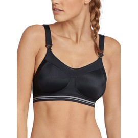 Schiesser Women's Sports Bra with Cup and Support Bra Active, black