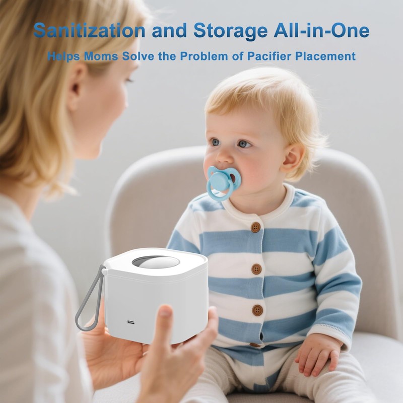 Zyntieu Portable Pacifier Sanitizer, UV Light Sanitizer Box, 99.99% Cleaned