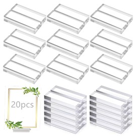 Wanfoou Card Display Stand, 20 Pieces Acrylic Stands Clear Place Card Holders, Acrylic Sign Holders Table Number Stands Card Display Stand for Retail Shop Cafe Wedding Banquet Buffet Events