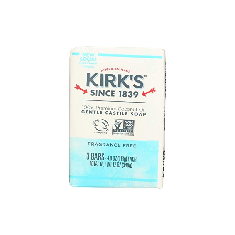 Kirk's Castile Bar Soap Clean Soap for Men, Women &