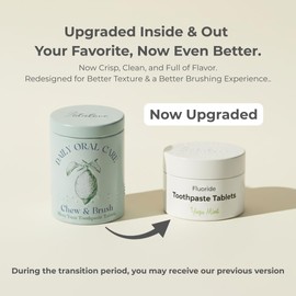 Smile More Toothpaste Tablets with Fluoride & nHAp - Vegan, Enamel Strengthening, Zero Waste, Eco-Friendly Tin (62 Tablets, Fresh Minty Yuzu, Travel-Friendly)