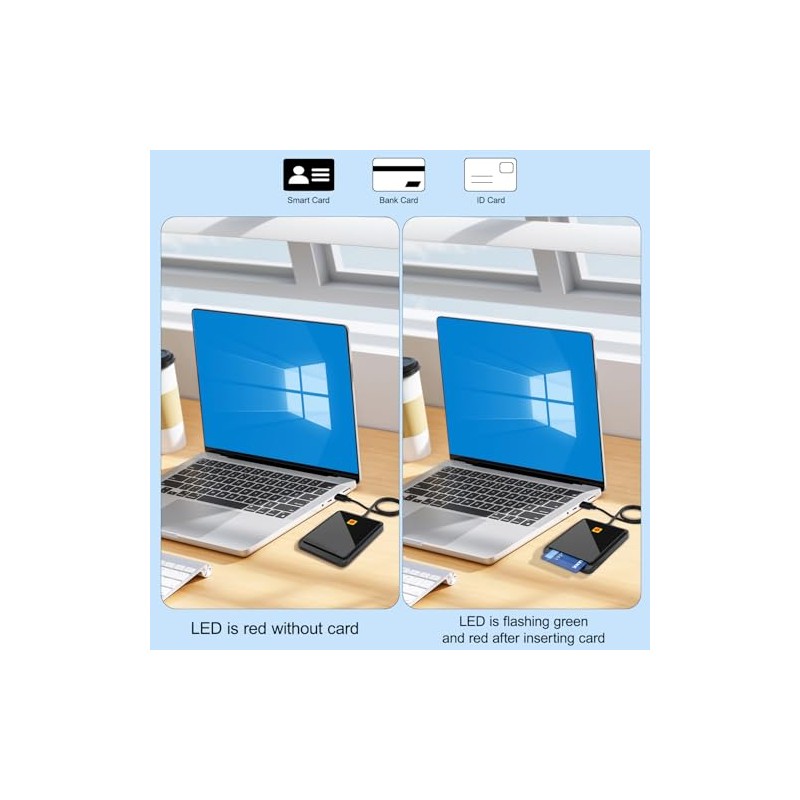 CAC Lector de Tarjetas Inteligentes, Reader USB C, Consulta saldo