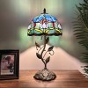 Enjoy Decor Lamps Tiffany Style Table Lamp Blue Stained Glass