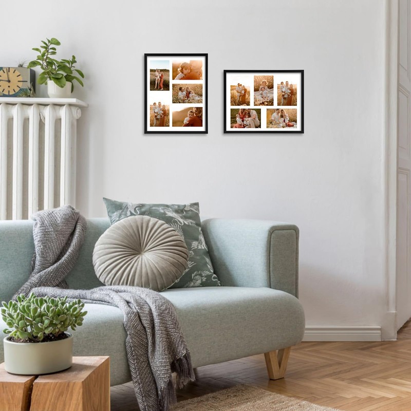 PHAREGE 5 Openings 4x6 Picture Frame Collage Black, 11x14 Poster