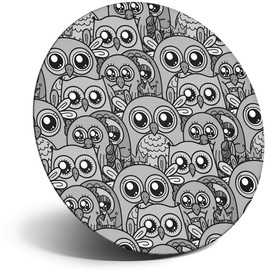 Destination Vinyl ltd Magnet for Refrigerator, Fridge BW - Cute Colourful Owls Pattern Owl for Office, Cabinet and Whiteboard, Magnetic Stickers, 35479