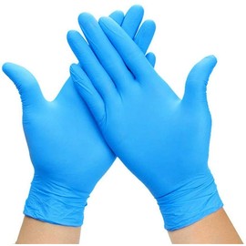 Herrmann Nitrile Disposable Gloves Premium in Size XL, Pack of 100, Single Gloves Blue in Practical Dispenser Box, Ideal for Hygiene Areas - such as Food Industry, Cosmetics and Much More (XL)