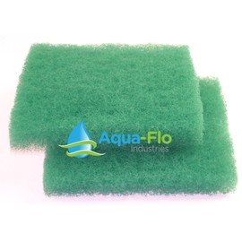 Aqua Flo 12"x 12"x 2" (2 Pack) Green Coarse Bulk Filter Media Roll for Koi Pond, Waterfall Filters, & Skimmers