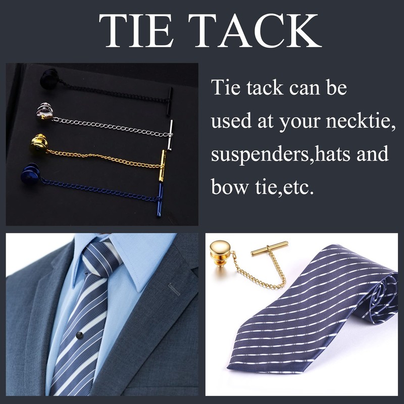 Thunaraz Tie Tacks for Men Tie Bar Clip for Regular