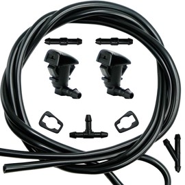 EDIETH 8E5Z17603A Windshield Washer Nozzles Kit with Hose & Adapters for Ford Fusion Mercury Milan Lincoln MKZ 2008 2009 2010 2011 2012 Replaces 8E5Z-17603-A Easy to Install