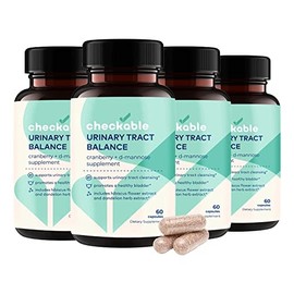Checkable® Urinary Tract Balance - Bladder Health and Urinary Tract Cleanser Vitamins for Men and Women - 1350mg with D-Mannose and Cranberry - 240 Capsules
