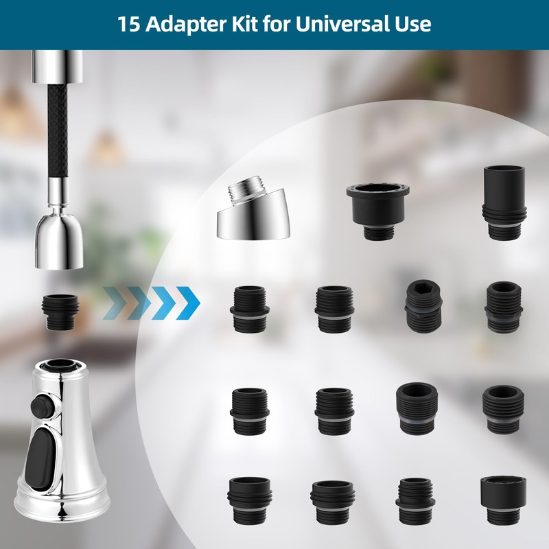 Hygie Rinse Pull Down Kitchen Faucet Head Replacement 3 Function