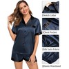 SWOMOG Couples Pajama Set Women & Men Silk Satin Short