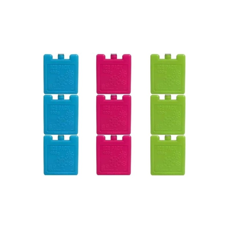 Set of 3 mini ice brick pack block blocks freezer