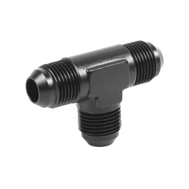 10AN Male Flare Tee Fitting Adapter, Black Anodized T Fuel Hose Union Fitting Adapter, Aluminum Thread Flare Tee Quick Connect Fuel Line Adaptor (10AN)