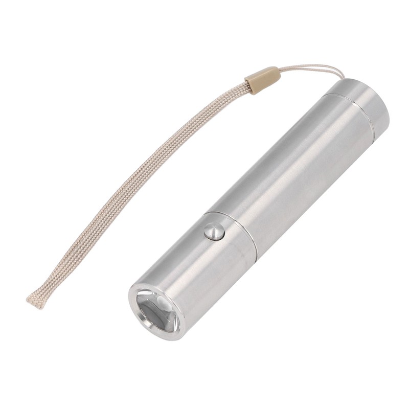 Mini Stainless Steel Flashlight 3 Mode Pocket LED Torch Handheld