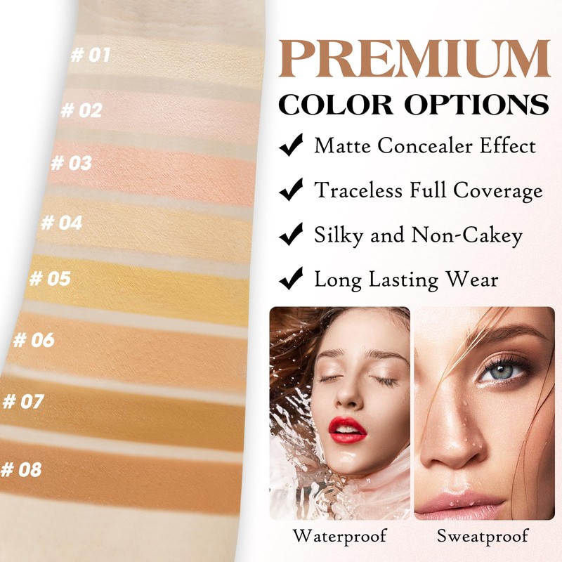 LOKFAR Concealer Full Coverage Kit with Brush, Under Eye Concealer