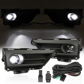 HECASA LED Fog Lights Compatible with 2020-2022 Honda CR-V CRV Front Fog Lamps Replacement for 33900-TLA-A01 33950-TLA-A01 LH & RH Clear Lens (Round)