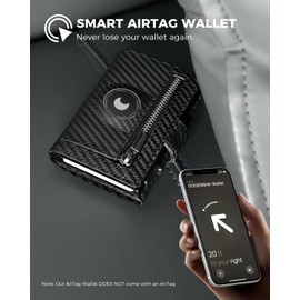 DODENSHA AirTag Wallet, RFID Blocking Genuine Leather Pop Up Credit Card Holder Wallet with Coin Pocket, ID Window, Banknote Compartment & Snap Closure