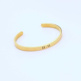 Sepxijew 11 : 11 Cuff Angel Numbers Bracelet Make A Wish Gift for Women (Gold)