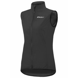 qualidyne Women's Windproof Cycling Vest – Lightweight Full Zip Sleeveless Biking Jacket with Pocket for Cycling, Running