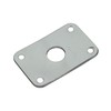 Curved Rectangular Metal Guitar Jackplate - Chrome - Explorer Electric