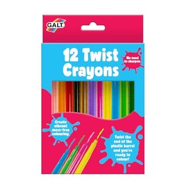Galt 12 Twist Crayons Set - Kids Crayon Kit with Twelve Bright & Vibrant Colours - Easy to Use, Sharpen & Mess-Free Colouring Kit - Colourful Wax Pencils for Children - Stationery for Ages 4 Years +