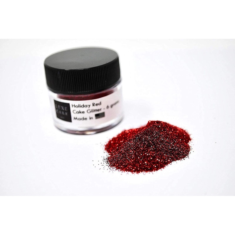 HOLIDAY RED 6 grams Luxury Diamond Dust for Christmas Cakes,