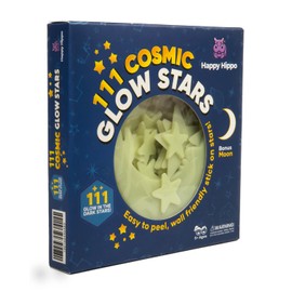 Happy Hippo 111 Glow in The Dark Stars for Ceiling with Bonus Moon (111-Pack) Christmas Stocking Stuffers for Kids