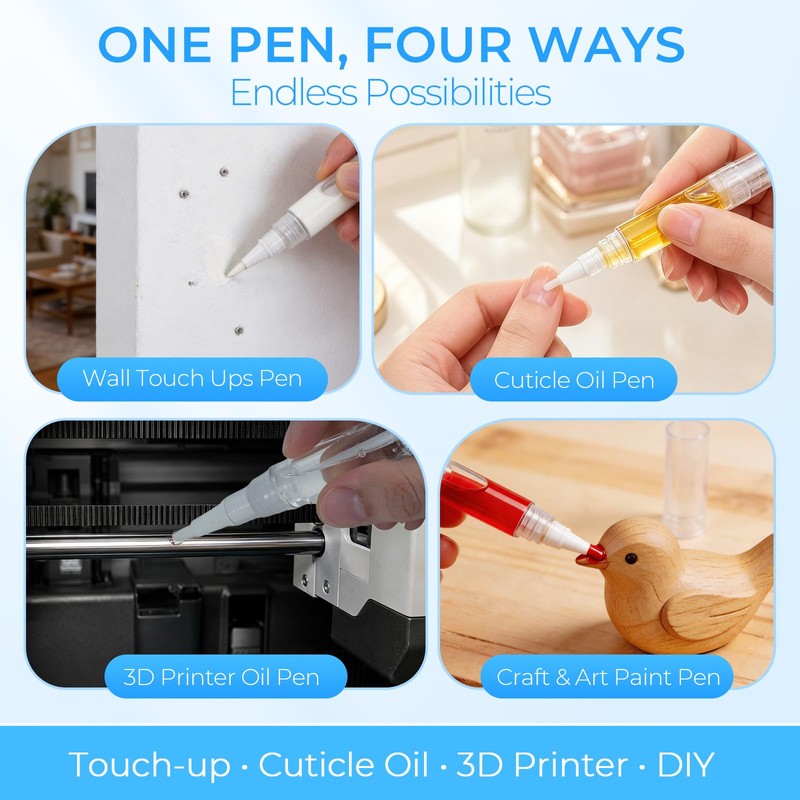 UPZIGS Refillable Touch Up Paint Pen, 3 Pack for Walls