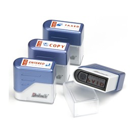 DESKMATE 0273660 Dual Colour PRE-Inked Office Stamp, Copy Blue,RED