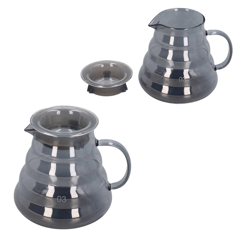 Electroplated Grey Coffee Pot High Borosilicate Glass Hand Coffee Server