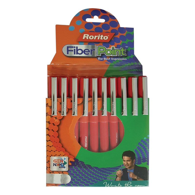 FibrePoint Fineliner Pens, RED, Extra Fine Tip (0.5mm), Pack of